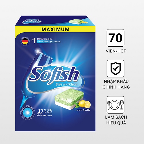 Viên rửa bát Sofish maximum 70 viên